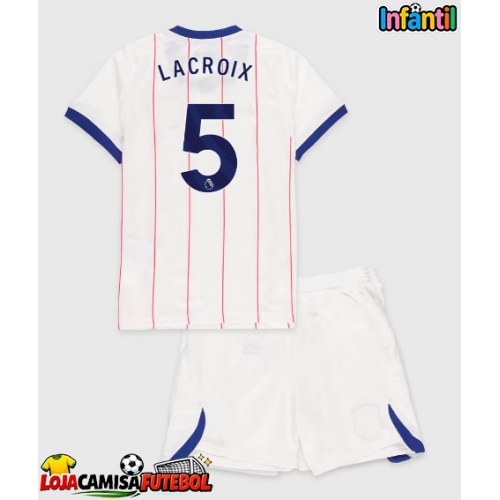 Camisa de Futebol Chelsea Maxence Lacroix #5 Equipamento Alternativo Infantil 2026-27 Manga Curta (+ Calças curtas)